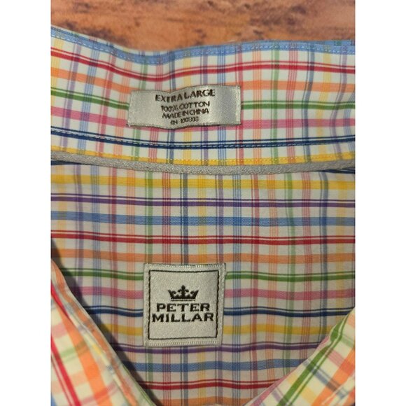 Peter Millar Crown Mens Multicolor Plaid Dress Shirt XL - Picture 5 of 6